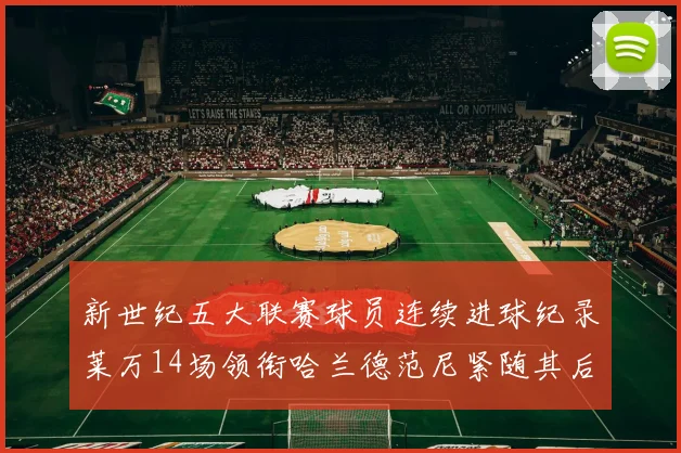 新世纪五大联赛球员连续进球纪录莱万14场领衔哈兰德范尼紧随其后